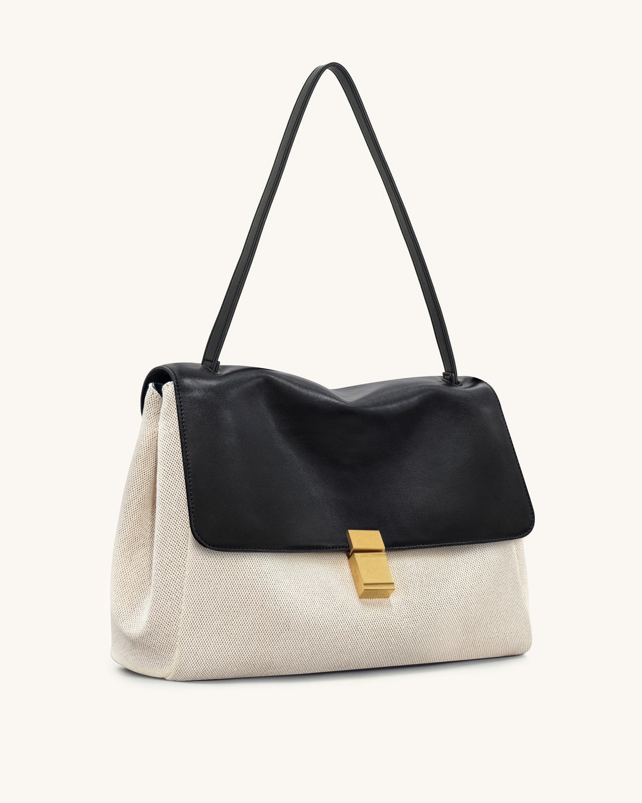 Hilary Schultertasche – Schwarzes Canvas