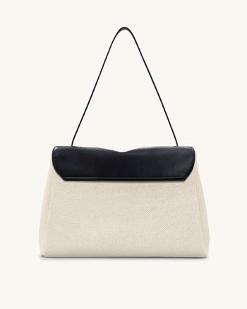 Hilary Schultertasche – Schwarzes Canvas