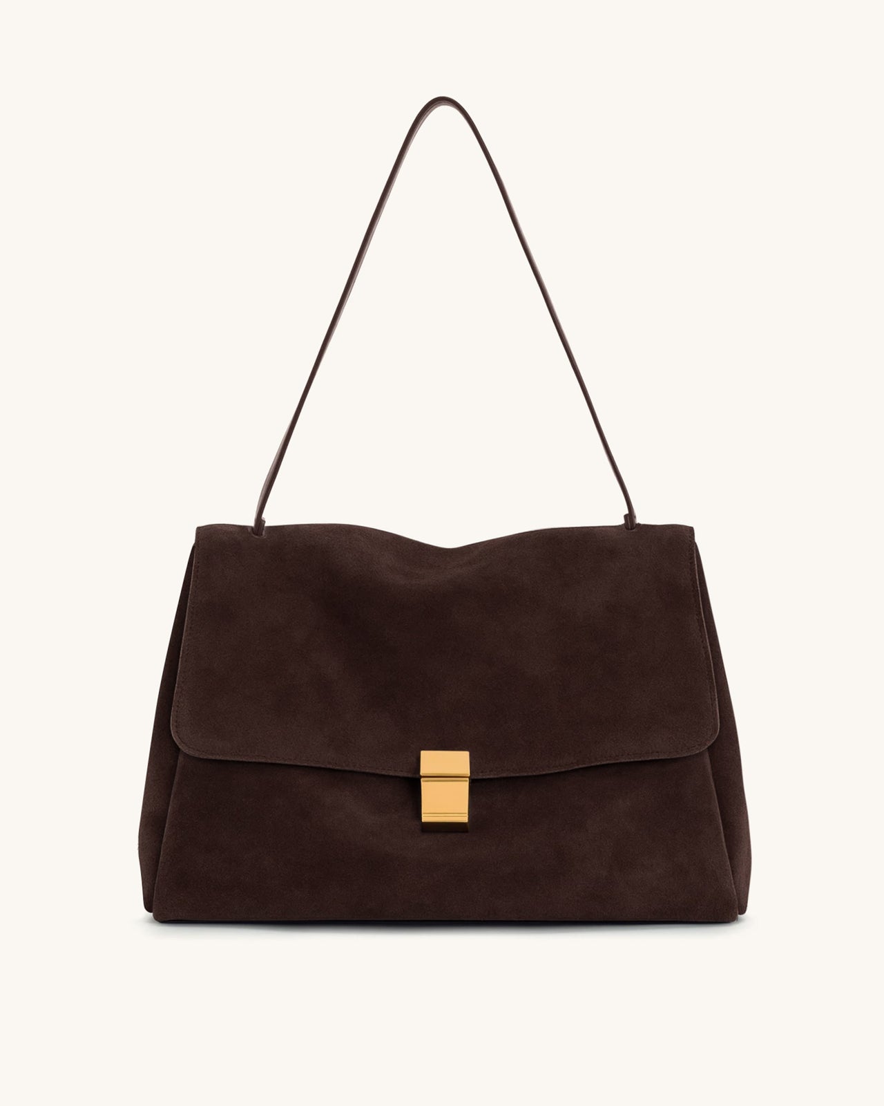 Hilary Schultertasche aus Kunstwildleder – Dunkelbraun
