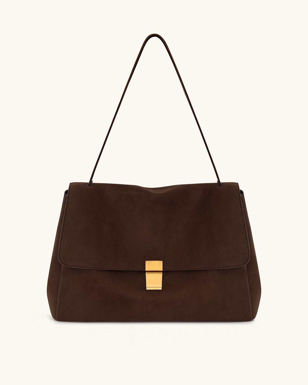 Hilary Schultertasche aus Kunstwildleder – Dunkelbraun