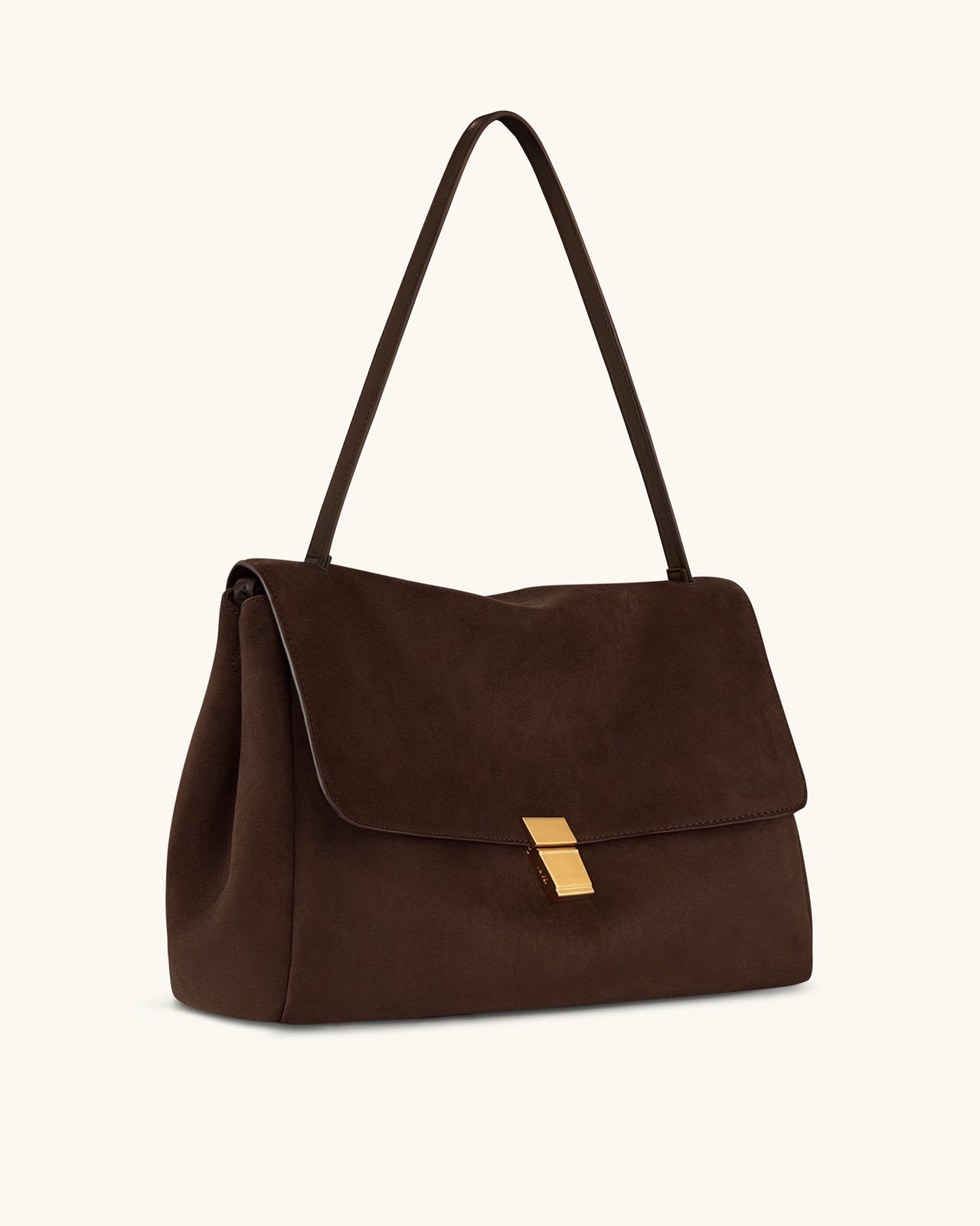 Hilary Schultertasche aus Kunstwildleder – Dunkelbraun