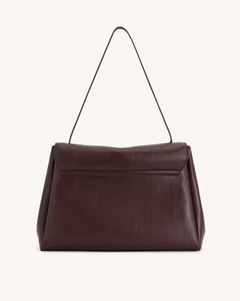 Hilary Schultertasche – Dunkles Burgunderrot
