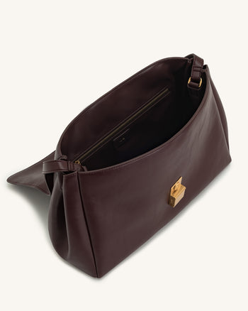 Hilary Schultertasche – Dunkles Burgunderrot