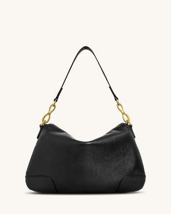 Jayla Charm Schultertasche - Schwarz