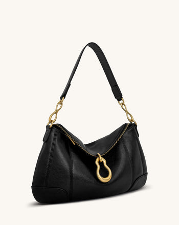 Jayla Charm Schultertasche - Schwarz