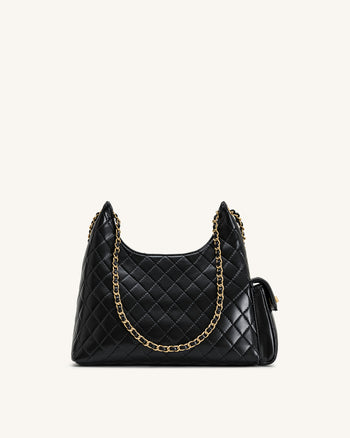 Vivian Gesteppte Kettenschultertasche - Schwarz