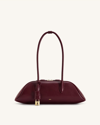 Zora Schultertasche - Tiefes Bordeauxrot
