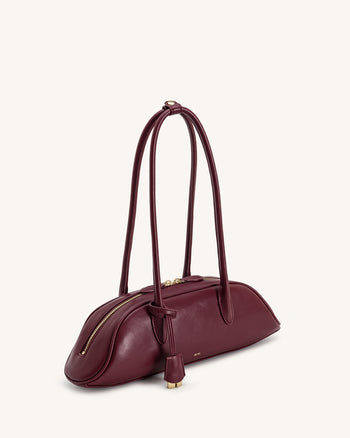 Zora Schultertasche - Tiefes Bordeauxrot