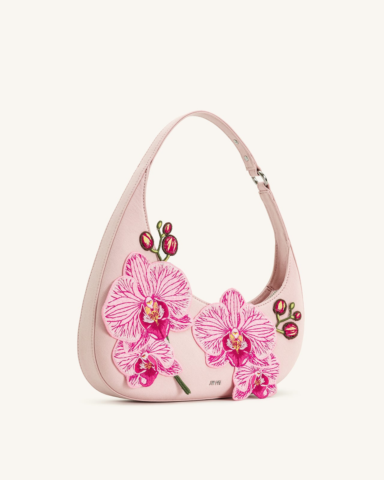 Harlee Orchidee Bestickte Schultertasche - Rosa