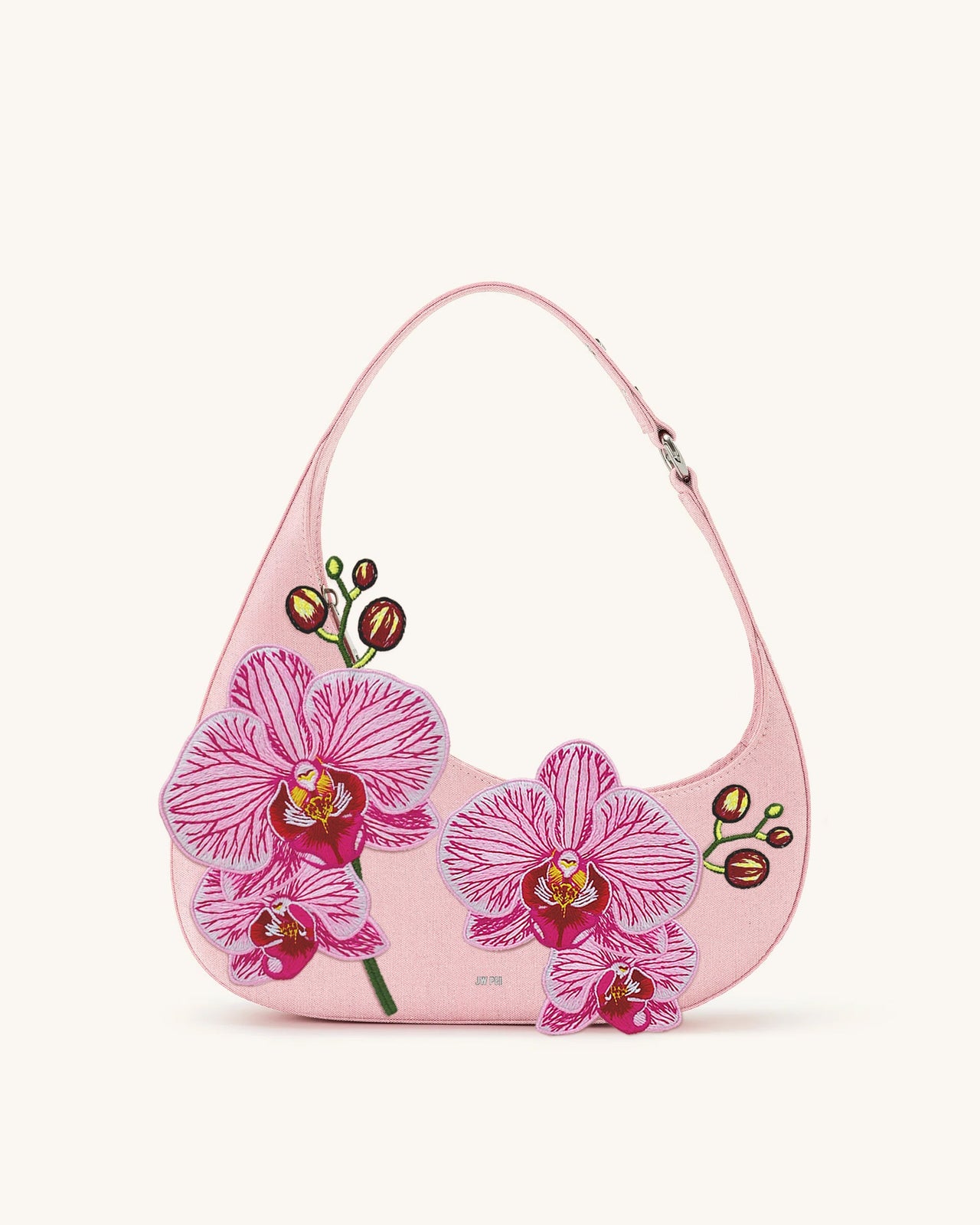 Harlee Orchidee Bestickte Schultertasche - Rosa