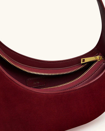 Harlee Kunstwildleder Fransen Schultertasche - Bordeaux