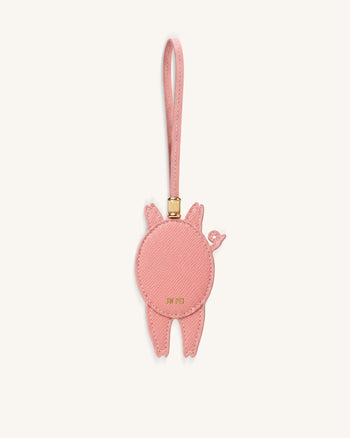 Verspielter Schweinchen-Taschenanhänger - Rosa