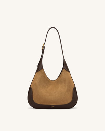 Willow Hobo-Tasche mit Besatz aus Wildlederimitat - Braun