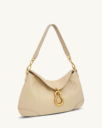 Jayla Schultertasche mit Metallanhänger-Verzierung – Khaki