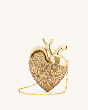 Maren Kunstkristall-Herzförmige Tasche - Gold