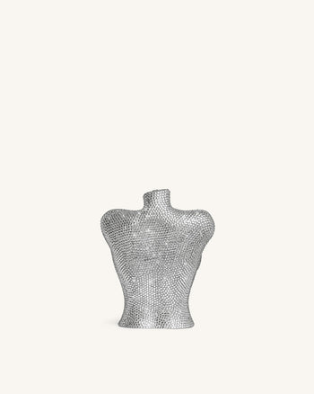 Kiara Diamant-Bustier-Clutch – Silber
