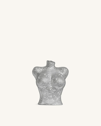 Kiara Diamant-Bustier-Clutch – Silber