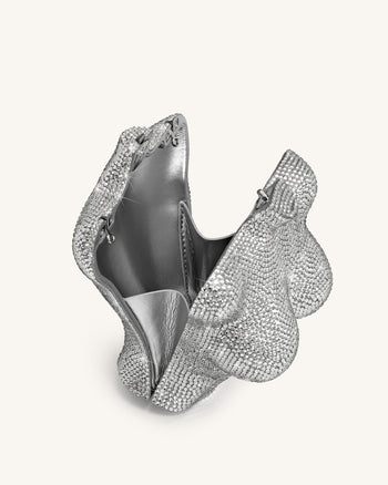 Kiara Diamant-Bustier-Clutch – Silber