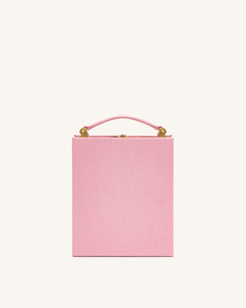 Taya Buchförmige Clutch mit Tabbykatzen-Muster – Rosa