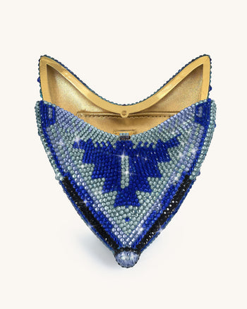 Paisley Kristall-Schmetterlings-Clutch - Blau
