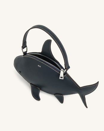 Nerys Top-Handle-Tasche im Shark-Look – Dunkelblau