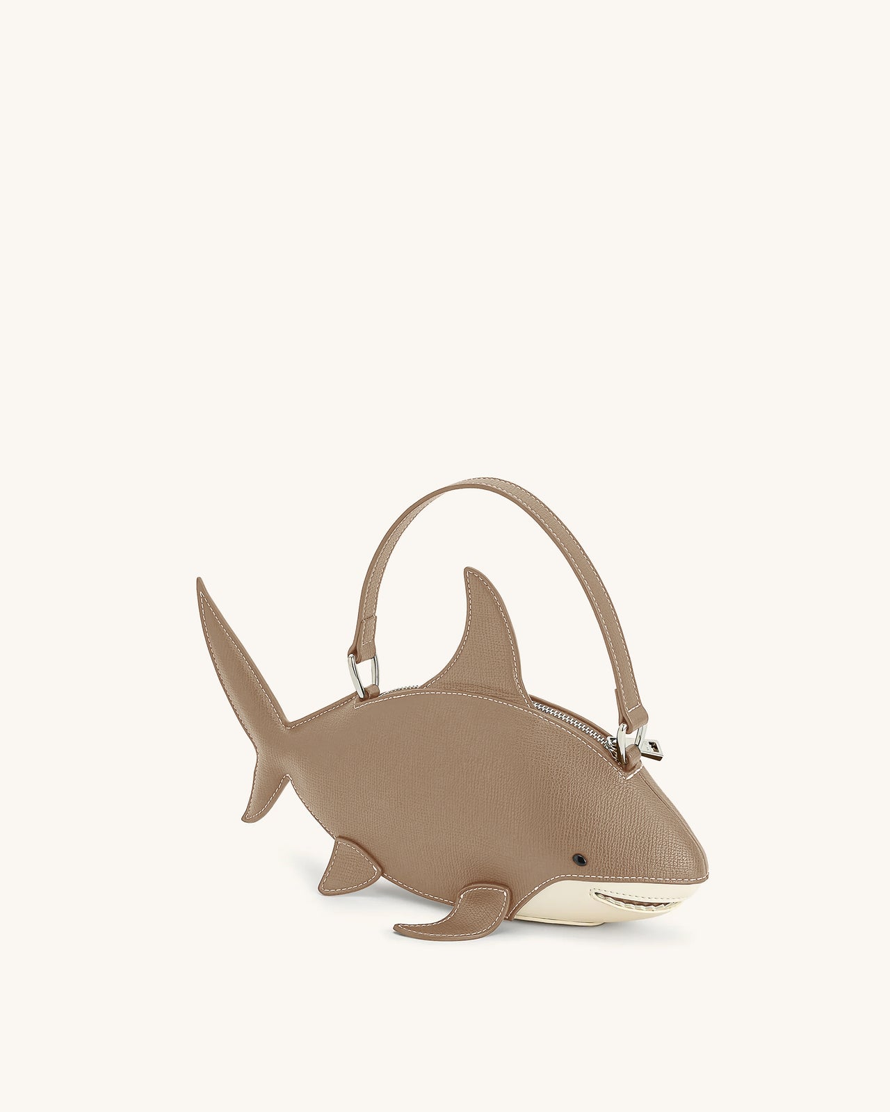 Nerys Hai-Look Handtasche mit Henkel - Hellbraun