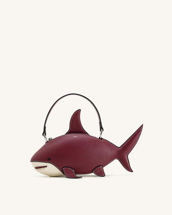 Nerys Hai-Look Handtasche mit Henkel - Bordeaux