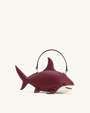 Nerys Hai-Look Handtasche mit Henkel - Bordeaux