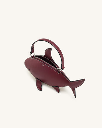 Nerys Hai-Look Handtasche mit Henkel - Bordeaux