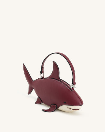 Nerys Hai-Look Handtasche mit Henkel - Bordeaux