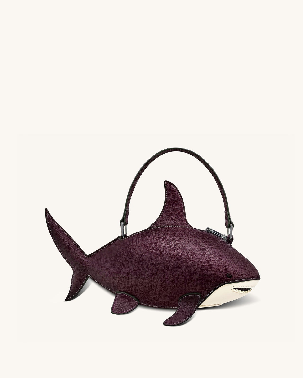 Nerys Hai-Look Handtasche mit Henkel - Bordeaux