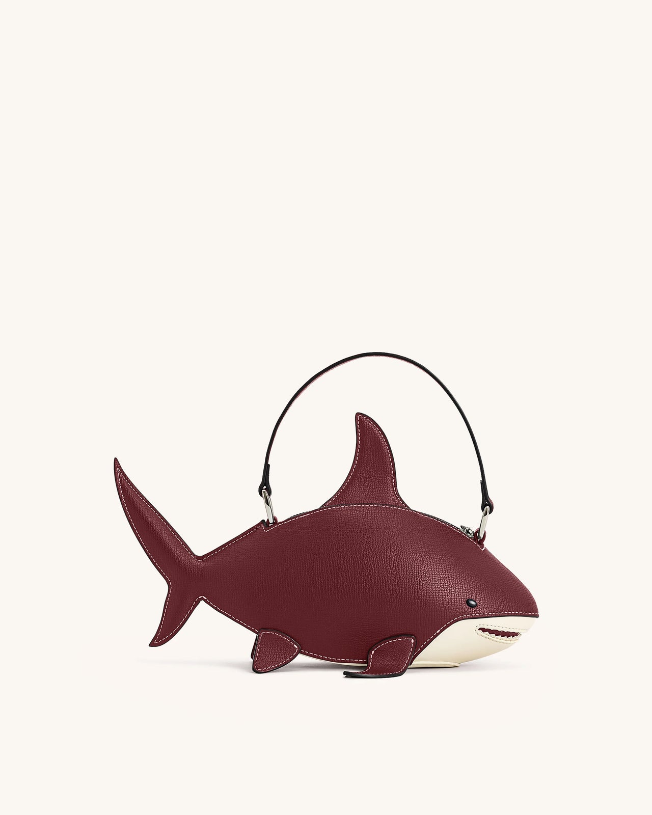 Nerys Hai-Look Handtasche mit Henkel - Bordeaux