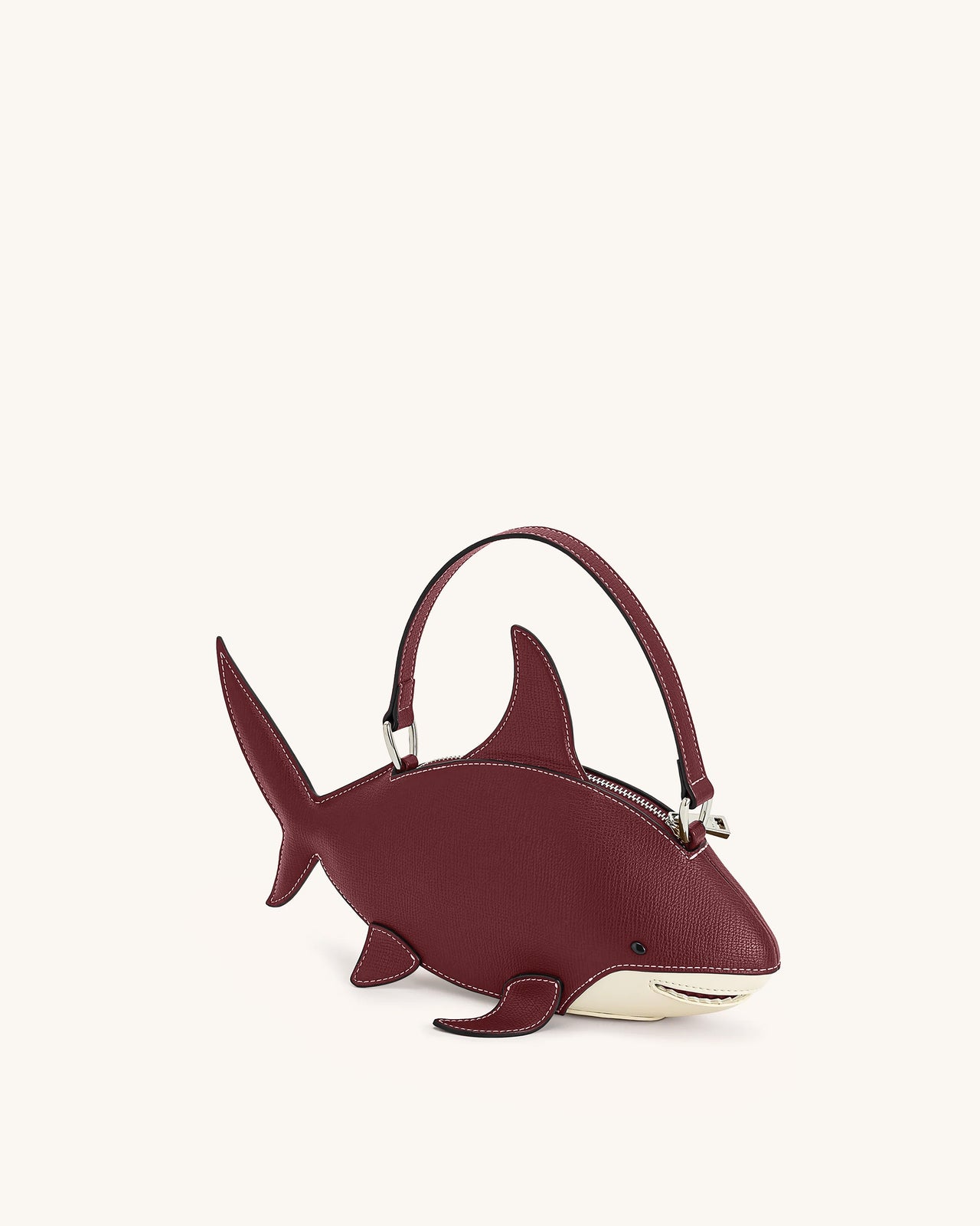 Nerys Hai-Look Handtasche mit Henkel - Bordeaux