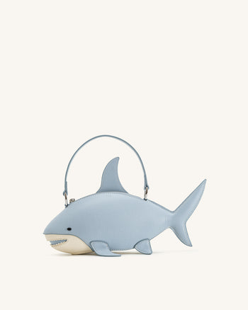 Nerys Hai-Look Handtasche mit Henkel - Hellblau