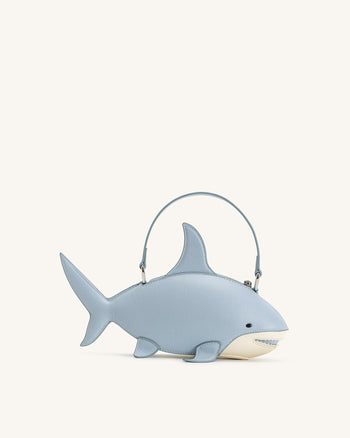 Nerys Hai-Look Handtasche mit Henkel - Hellblau