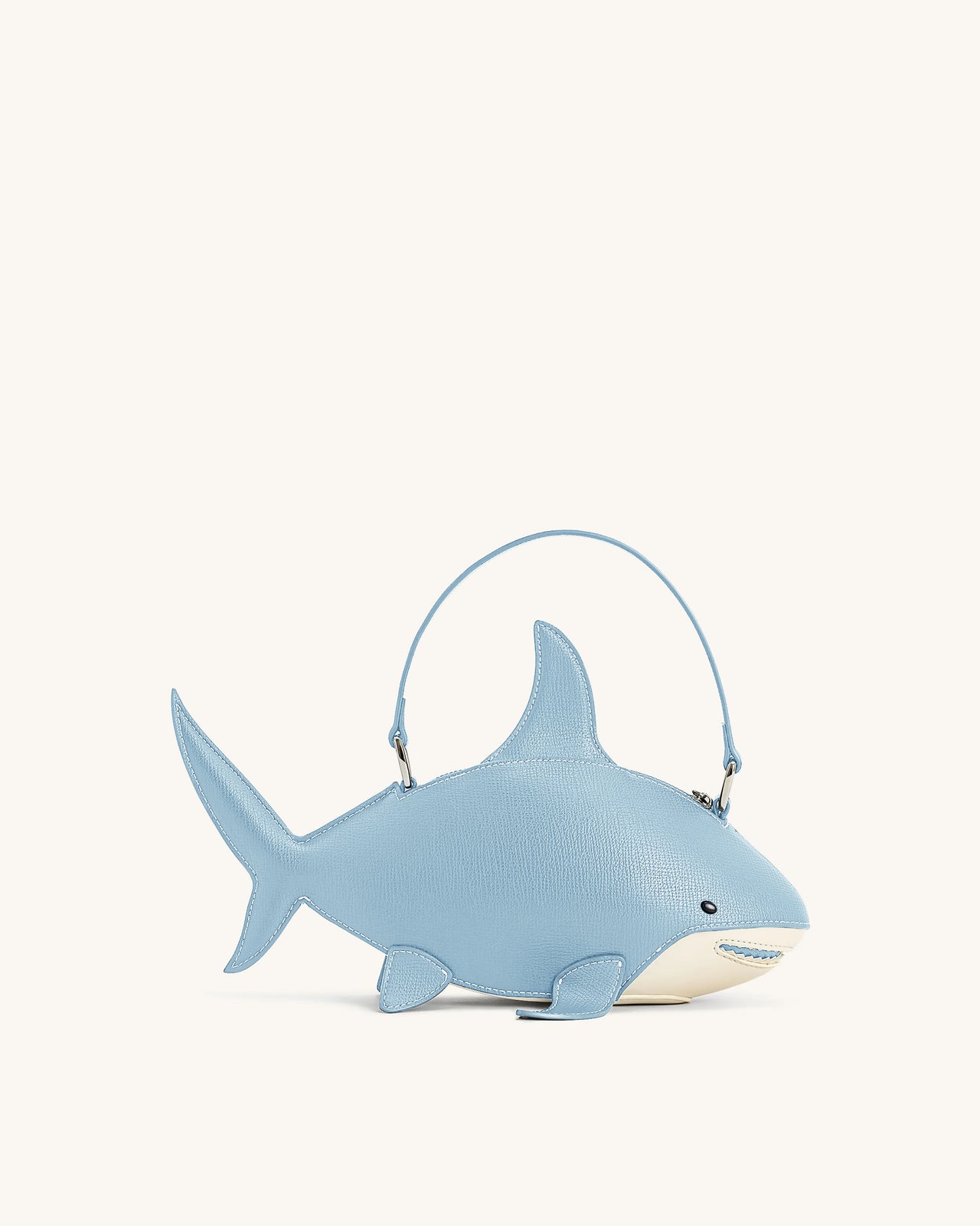Nerys Hai-Look Handtasche mit Henkel - Hellblau
