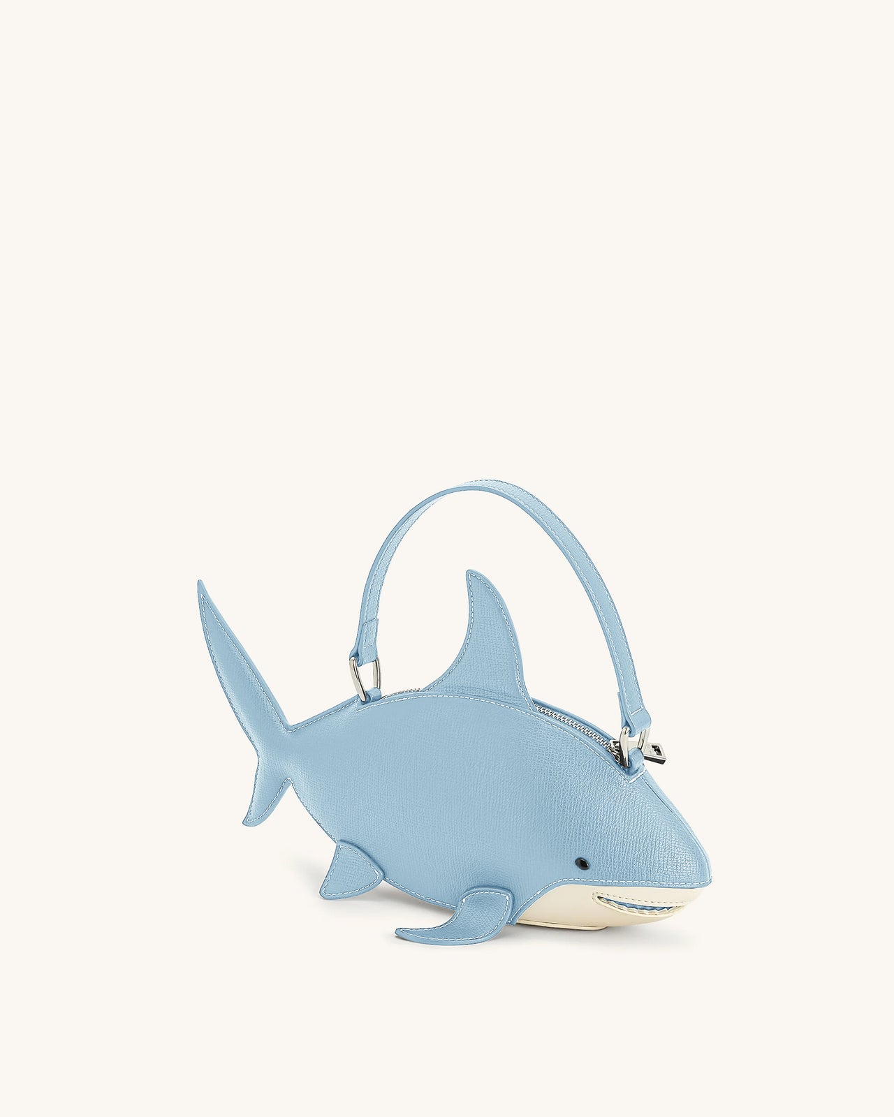 Nerys Hai-Look Handtasche mit Henkel - Hellblau
