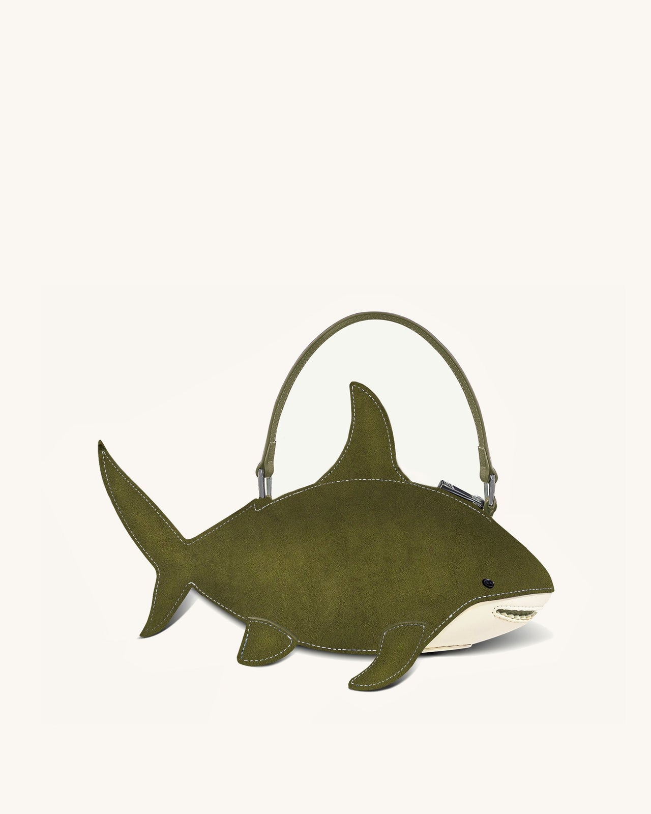 Nerys Kunstwildleder Hai-Look Handtasche - Dunkeloliv