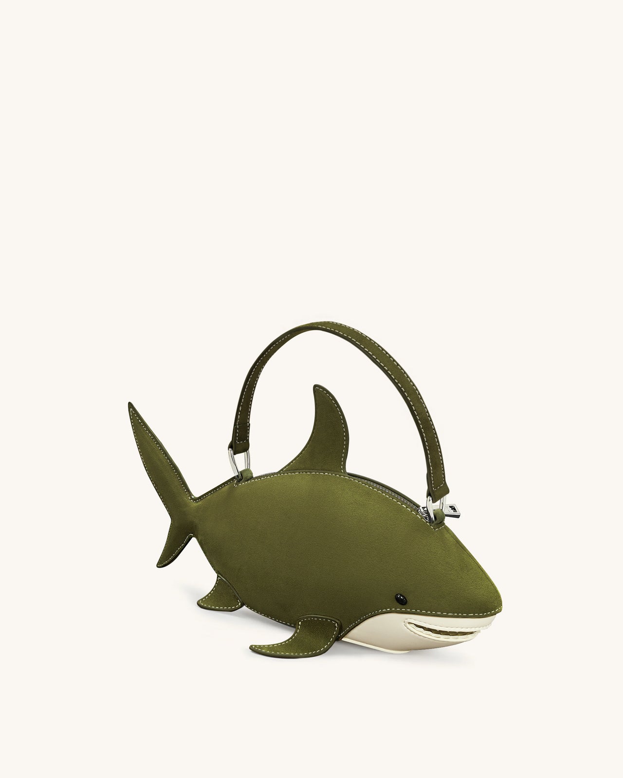 Nerys Kunstwildleder Hai-Look Handtasche - Dunkeloliv