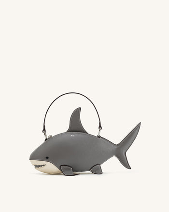 Nerys Hai-Look Handtasche mit Henkel - Grau