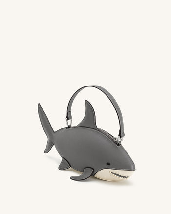 Nerys Hai-Look Handtasche mit Henkel - Grau