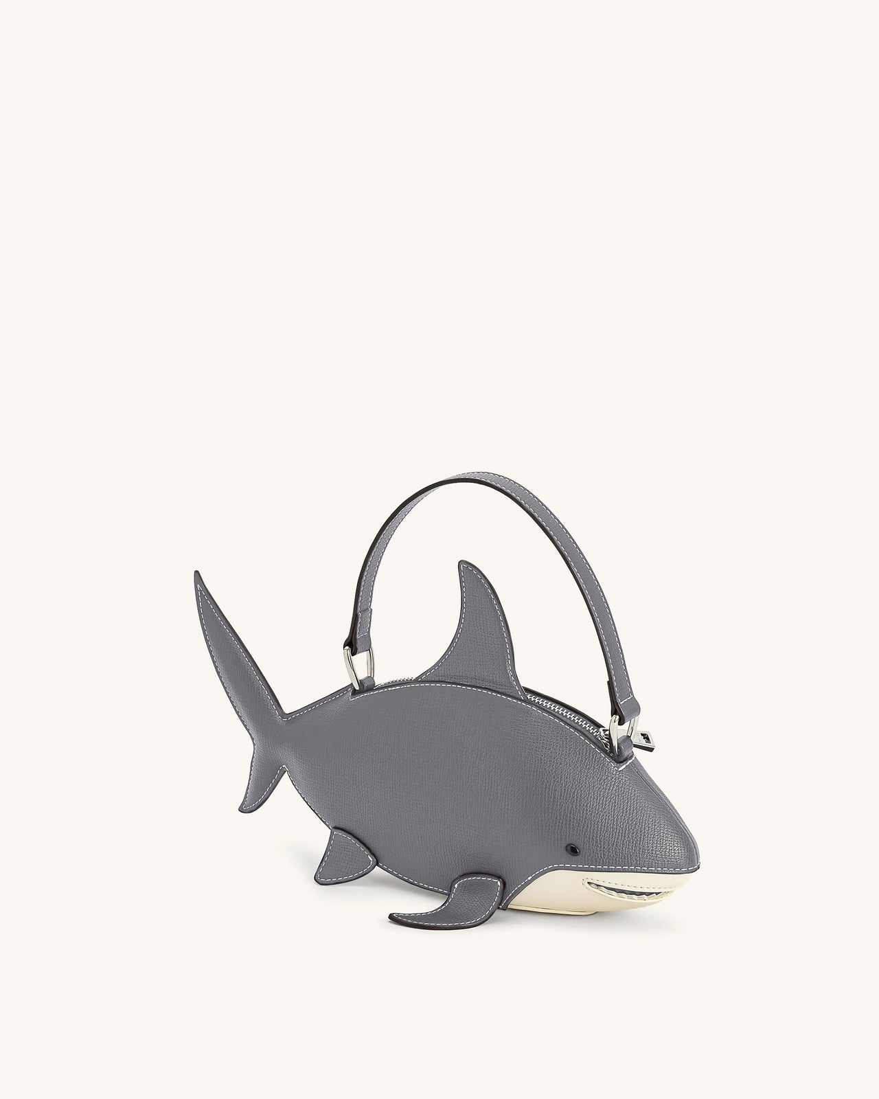 Nerys Hai-Look Handtasche mit Henkel - Grau