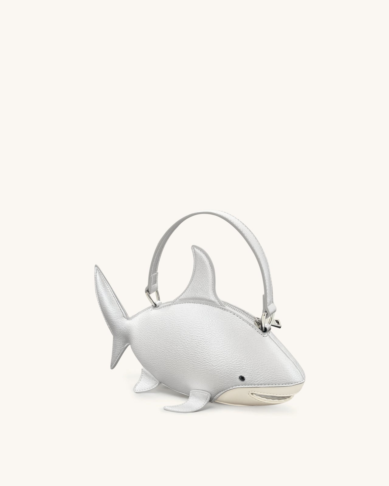 Nerys Hai-Look Handtasche mit Henkel - Silber