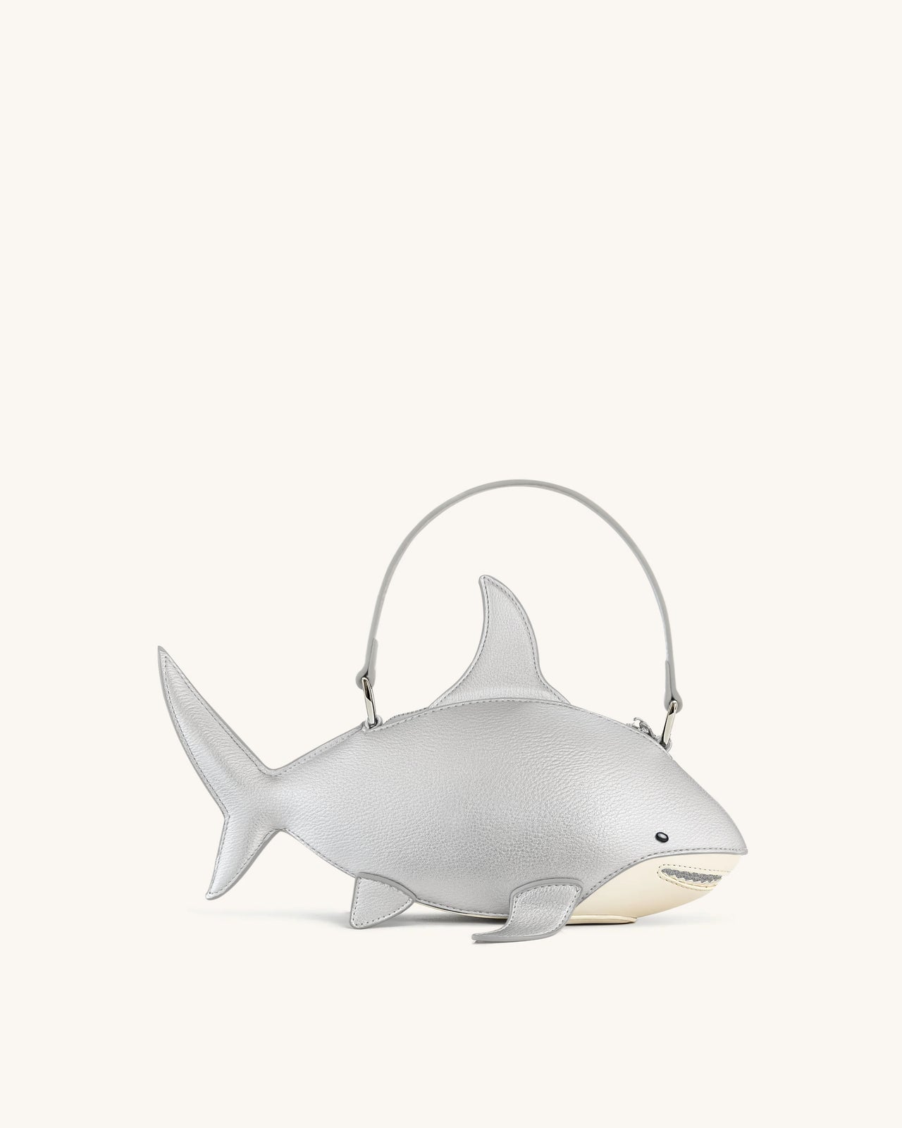 Nerys Hai-Look Handtasche mit Henkel - Silber