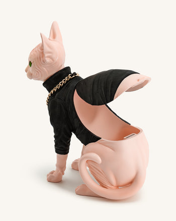 Sadie Cat Clutch – Schwarz/Rosa