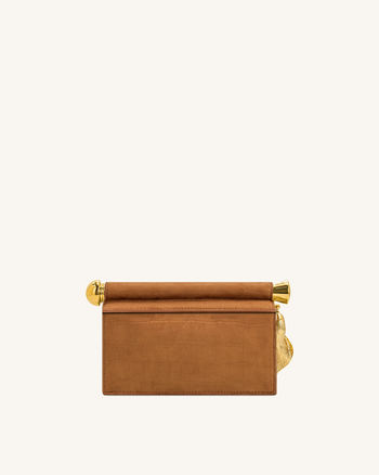Holly Clutch aus Kunstwildleder mit Metallanhänger - Braun