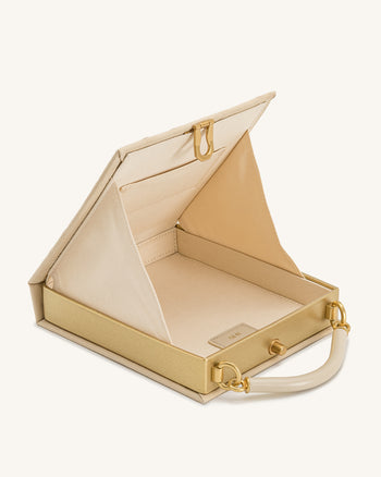Elle Buch-Henkeltasche mit Picknickmuster - Khaki