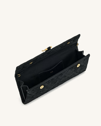 Zaria Geflochtene Clutch - Schwarz
