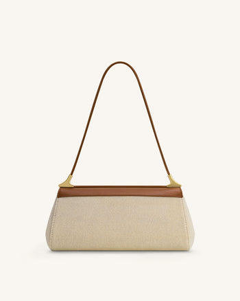 Eloise Schultertasche - Braune Canvas