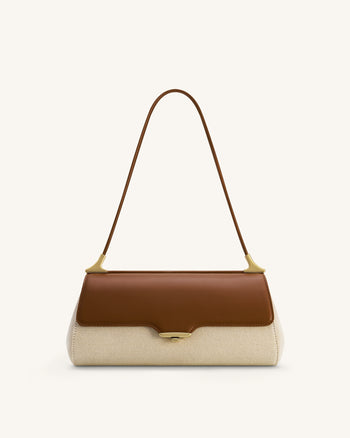 Eloise Schultertasche - Braune Canvas